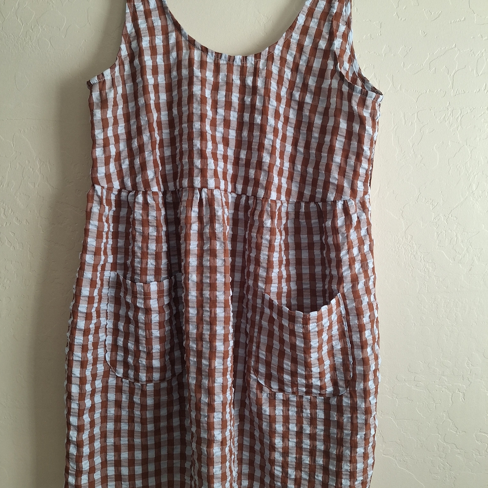 Urban Outfitters Kids Brown and White Plaid Dress